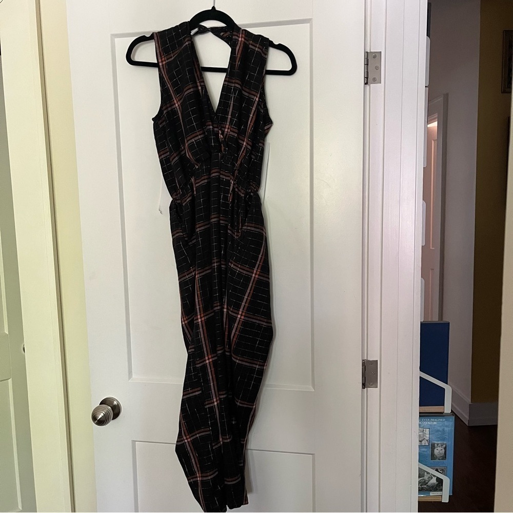 Lovely chequered jumpsuit with fine metallic thread - Picture 11 of 13